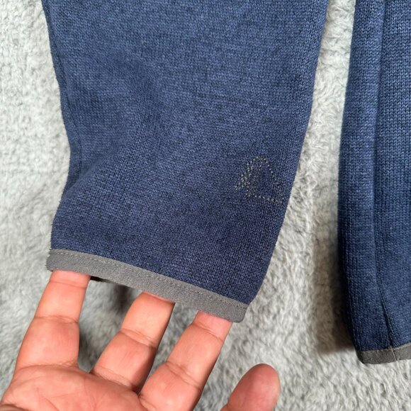 LL Bean Mens Sweater Fleece Pullover Blue 1/4 Snap Slightly Fitted Size XL - Picture 6 of 14